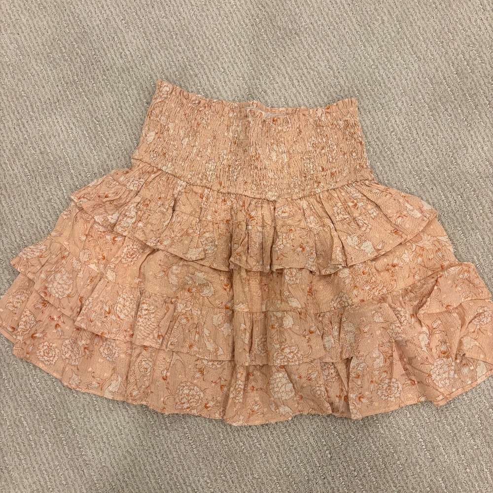 Peach Ruffle Skirt (Size: XS/S)